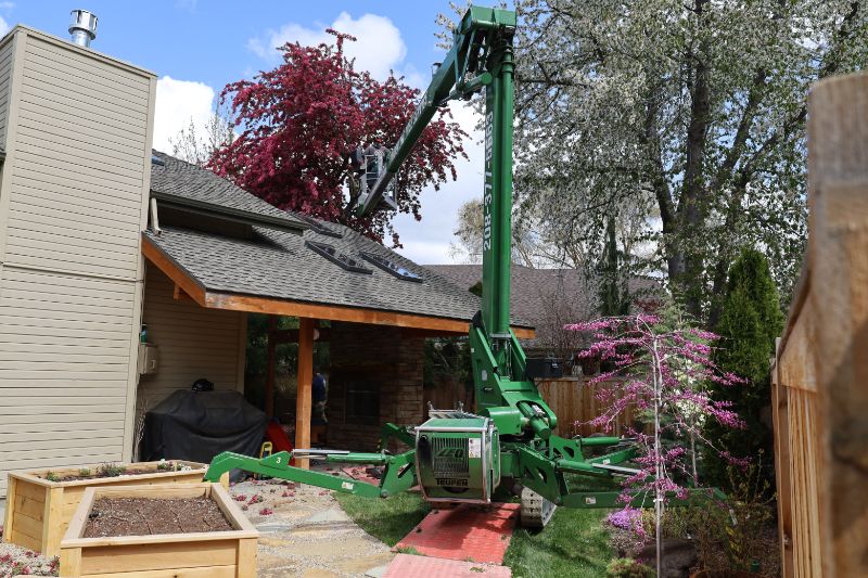 Lift over back yard